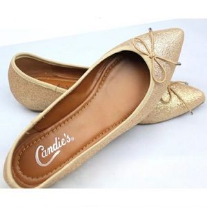 NWOT Gold Glitter Candies Flats
